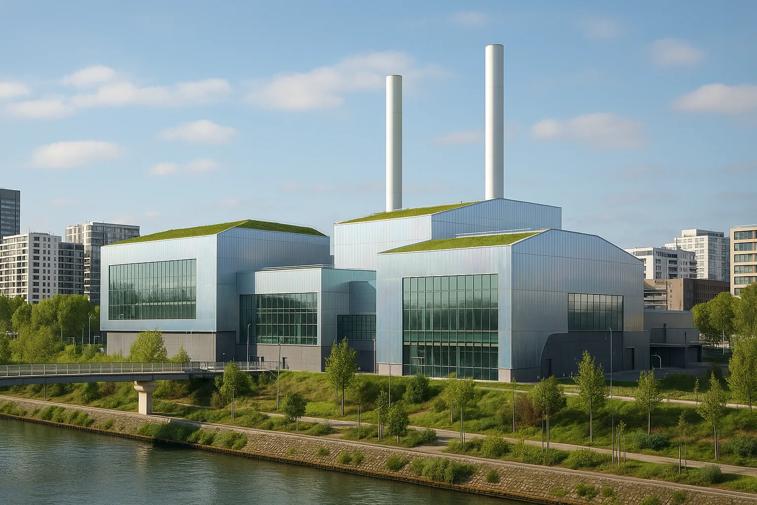 Usine moderne de valorisation energetique des dechets en region parisienne